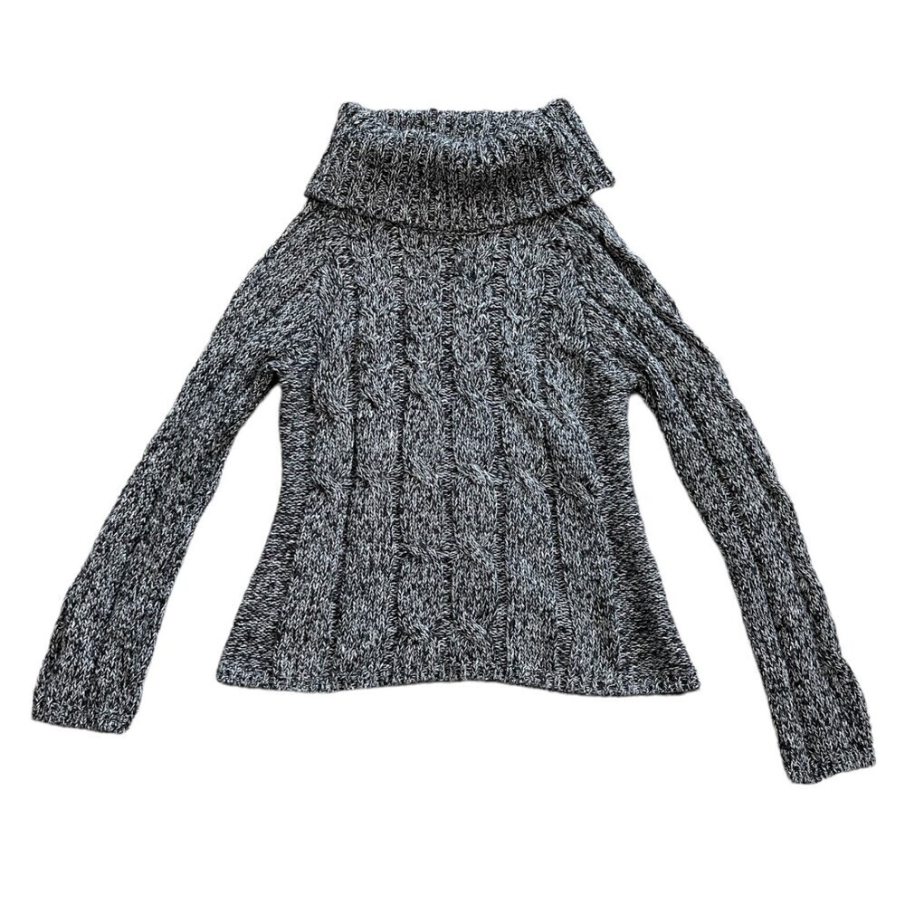 Relativity Gray Cowl Neck Knit Sweater LP